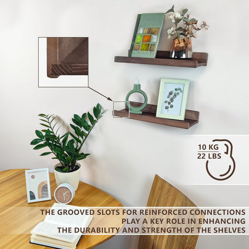 Bovian Floating Shelf, 30.50" H x 13.60" W x 5.60" D, Brown