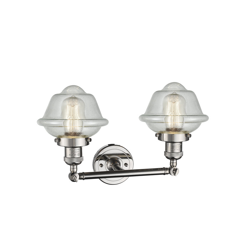 Éclairage pour salle de bain 2 lumières à intensité variable Gebhart, Ampoule DEL 6 watts Vinage, Grainé, Nickel poli