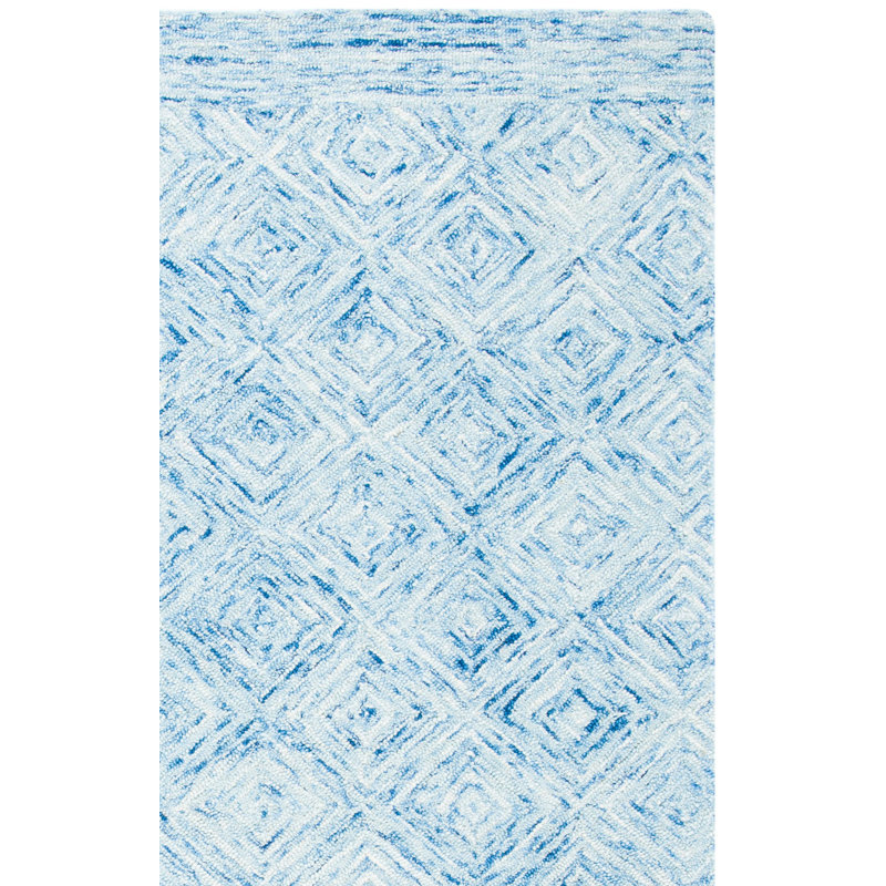 Treva Hand Tufted Wool Geometric Rug, Rectangle 4' x 6'