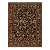 Canvello Handmade Black Silkroad Tabriz Silk & Wool Rug - 4'11'' X 6'6''