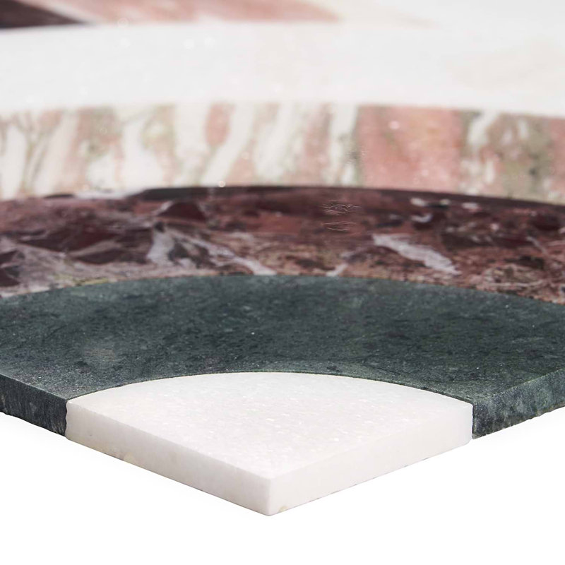Arc 12X12 Polished Marble Mosaic, Horizontal Passion