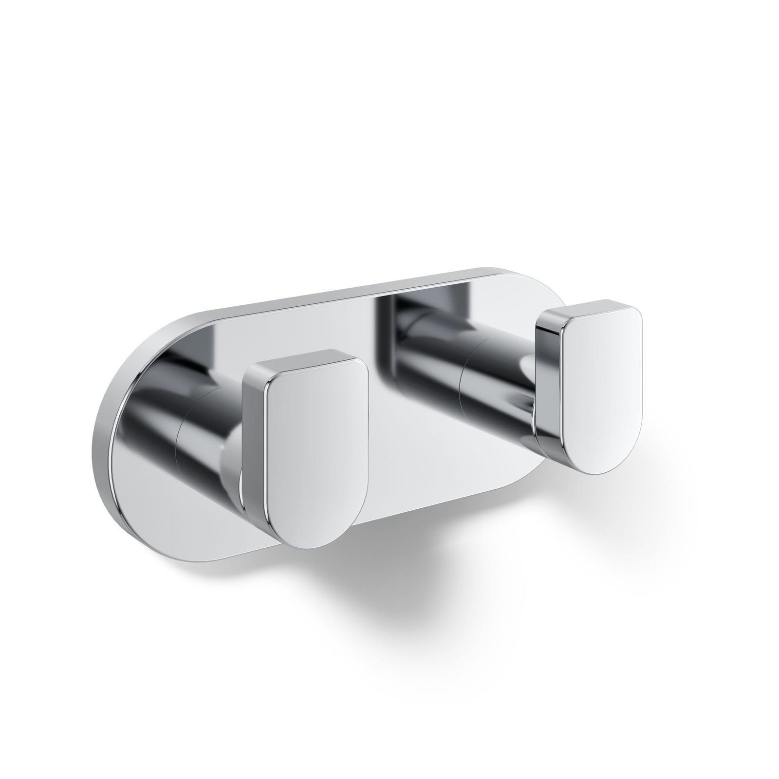Composed Wall Mounted Double Robe Hook, Polished Chrome