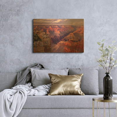 «Grand Canyon près de Mather Point» par Mike Jones, art mural en métal doré, 36 po x 24 po