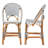Billingslee Bali & Pari Genica Classic French Two-Tone Weaving And Natural Rattan 2-Piece Counter Stool Set-974002968