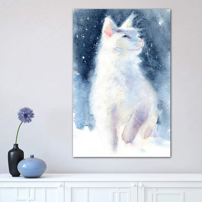 White Kitten II 1 Piece Wrapped Canvas Painting