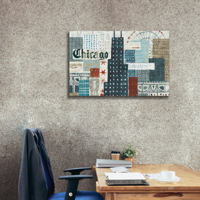  «Hey Chicago 2» par Michael Mullan, art mural sur toile, 40 po x 26 po