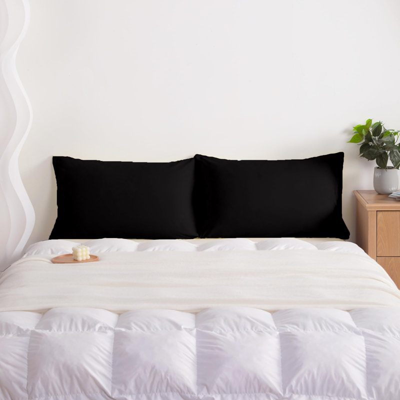 Taies d'oreiller en microfibre brossée Easy Care, Taie d’oreiller standard, Noir