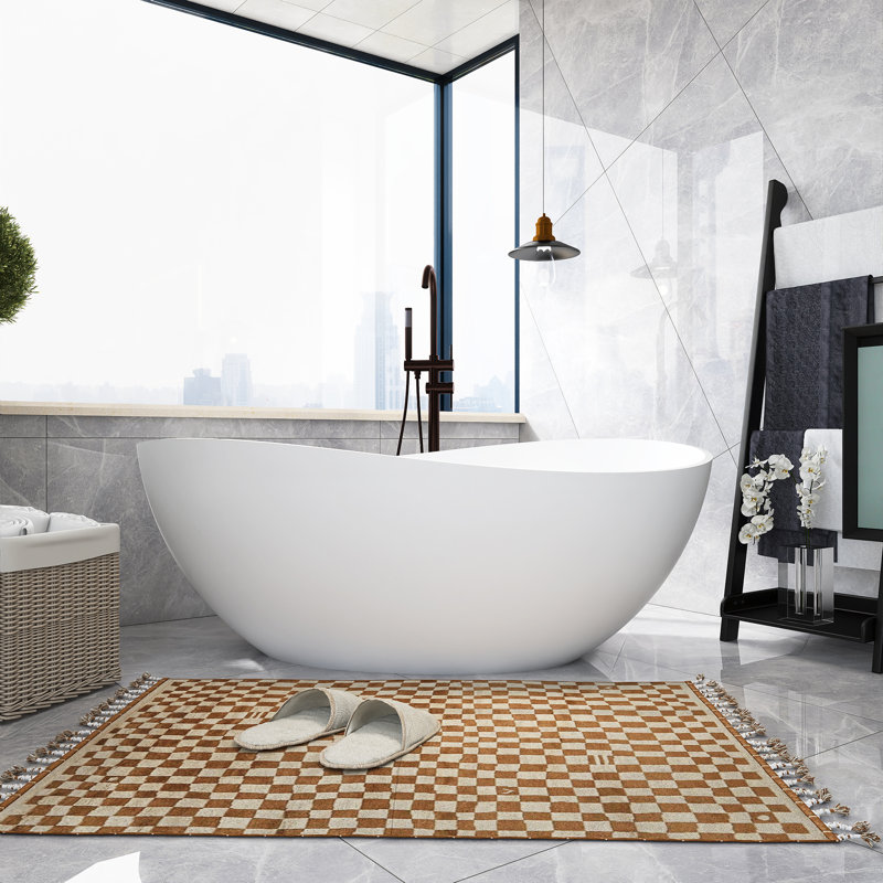 63'' x 37.4'' Soaking Solid Surface Bathtub