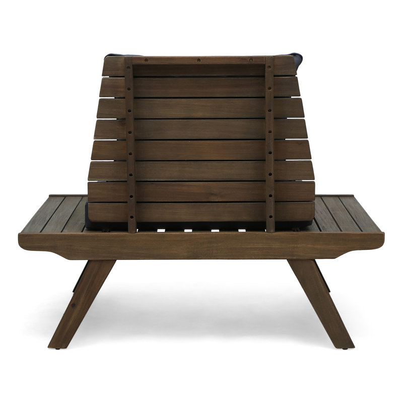 Chaise en bois avec revêtement et surface de siège élargie - gris foncé, Gris foncé
