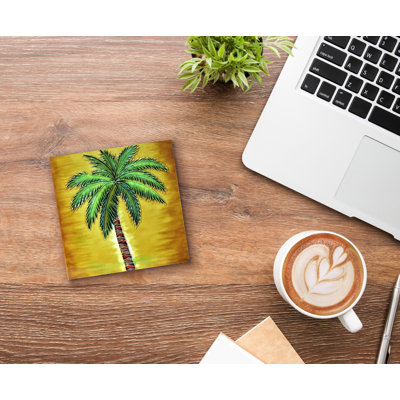 Sous-verre 4 x 4 po Palm Tree