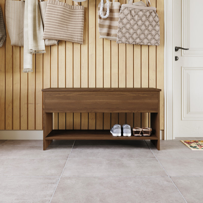 Banc de rangement Glendive, Brun