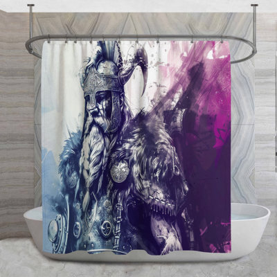 Rideau de douche Viking - Décor de salle de bain historique gothique
