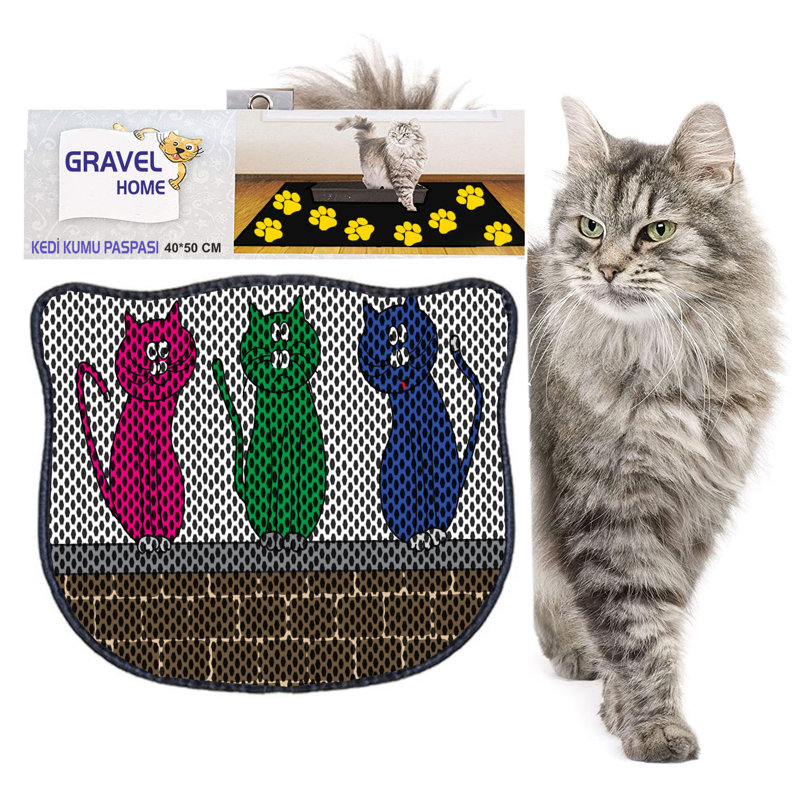 Durable Cat Litter Mat, 15.7 x 19.7 inches | 50% PVC / 50% Polyester, Machine Washable & Vacuum Friendly | Perfect for Easy Cleanup, Non-Slip Design to Keep Your Home Clean & Fresh, Ideal for Pet Owners
