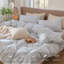 Ensemble de housse de couette à rayures 100% coton lavé MooMee-118026350-111720999