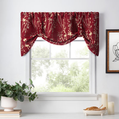 Mahtomedi Floral Tie-Up 50'' Window Valance