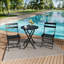 Ensemble de bistro 3 pièces pliable, ensemble de mobilier de patio pliable avec cadre de qualité supérieure, ensemble bistro et chaises d'extérieur-1156180704