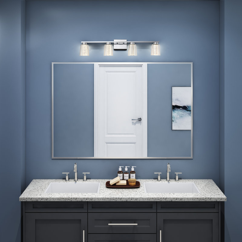 Ensemble de meuble-lavabo 4 lumières Manthan, Chrome