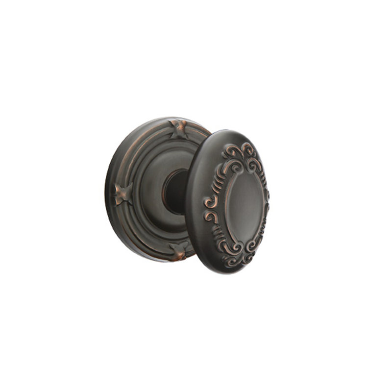 Ensemble de boutons de passage Emtek avec ruban et roseau et bouton Victoria, Bronze huilé