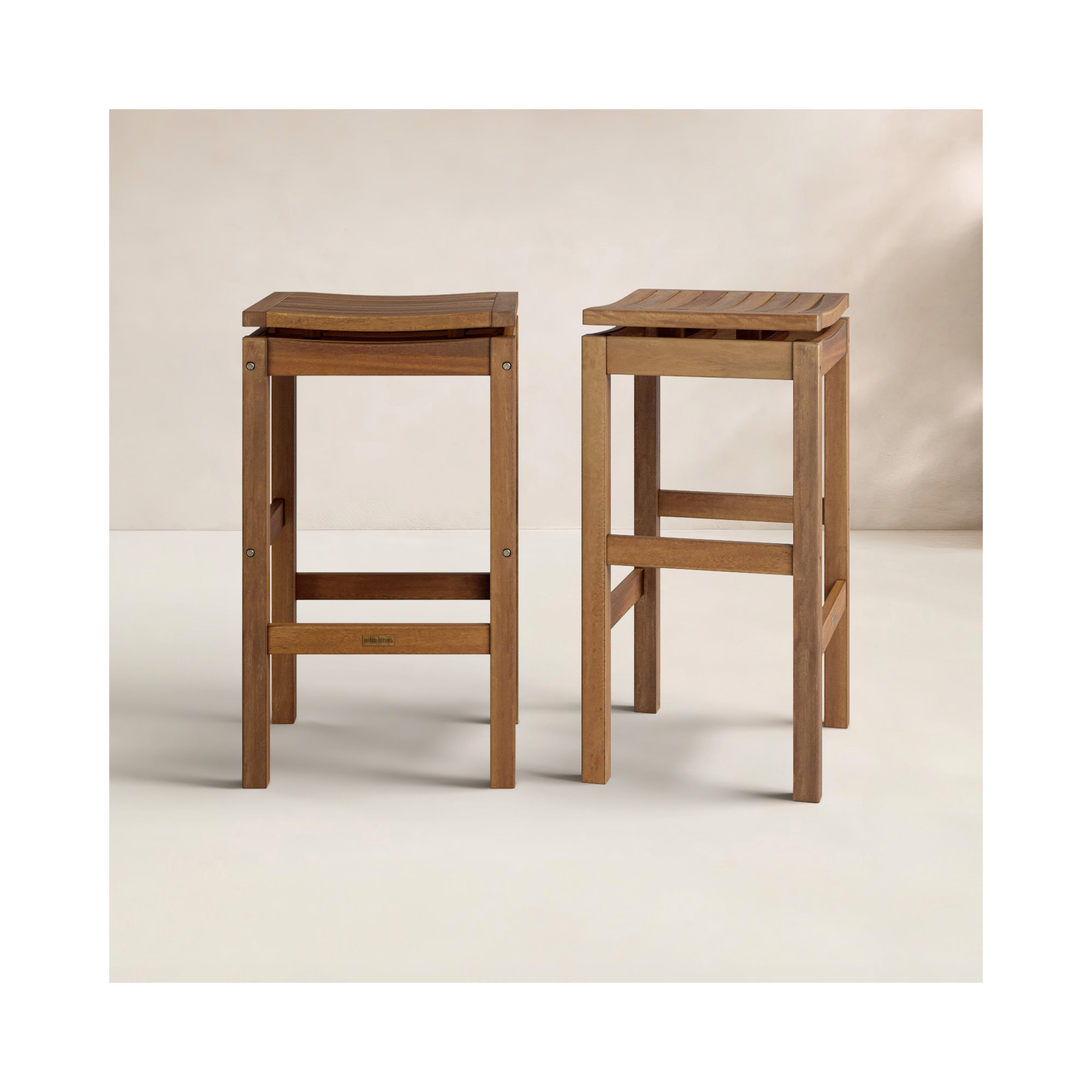 Tucker 29.5'' Eucalyptus Backless Outdoor Bar Stool