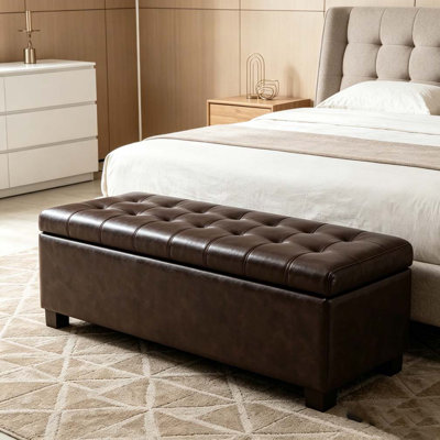 Banc de rangement avec repose-pieds 50,25 po