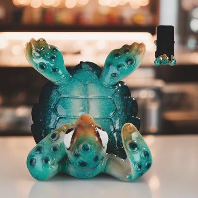 4.5"W Blue Sea Turtle Cellphone Holder