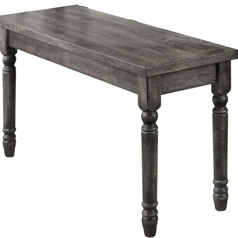 Dining Bench In Grey, With Exquisite Turned Legs And Rustic Charm Distinctive