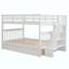 Lit superposé d'escalier avec tiroir, rangement et garde-corps pour la chambre à coucher-1960119426