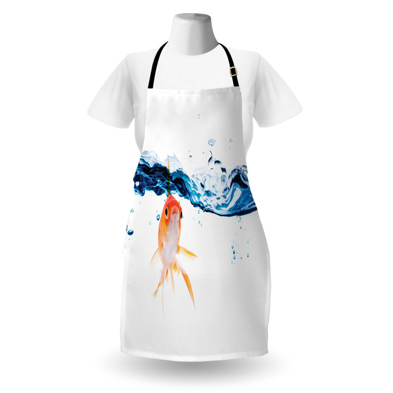 Tablier de cuisine East Urban Home, jardinage, taille adulte, bleu orange