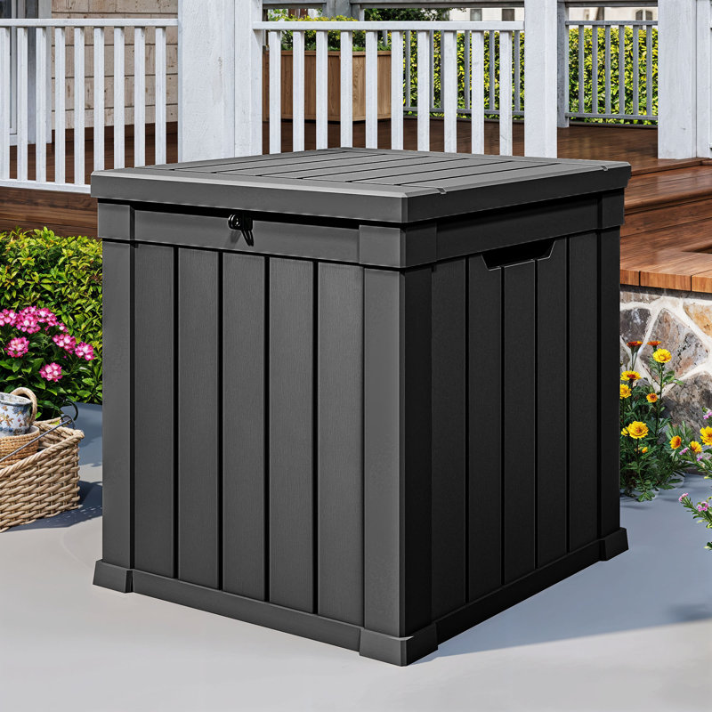 Boîte de rangement pour l'extérieur 50 gallons, Noir