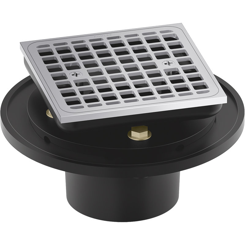 Clearflo Square Brass Tile-In Shower Drain, Polished Chrome