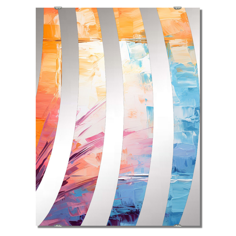 Habr - Grand miroir mural floral abstrait MIR136715, 40 po x 30 po