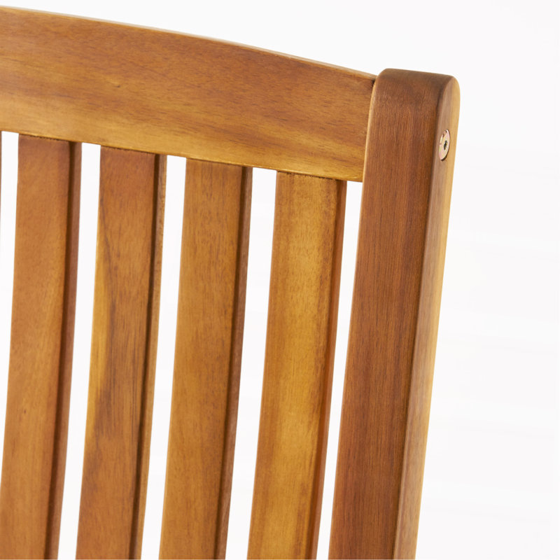 Chaises berçantes d'extérieur en bois d'acacia avec support de 250 lb, chaise berçante lisse pour terrasse de jardin