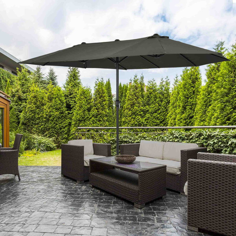 455cm Market Parasol, Grey