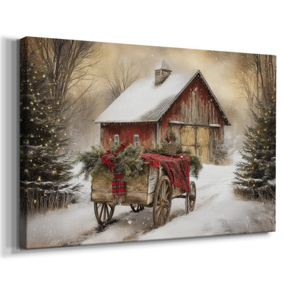 Dawn of Candlelit Village-Premium Gallery Wrapped Canvas