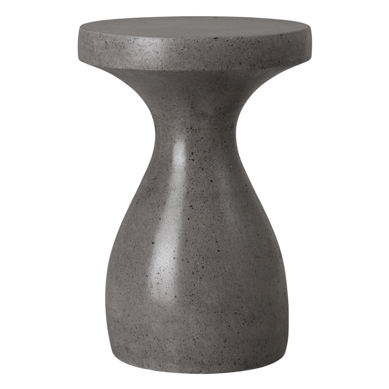 Tabouret de jardin en terre cuite fabriqué à la main 22 po Caemen Teardrop, Gris