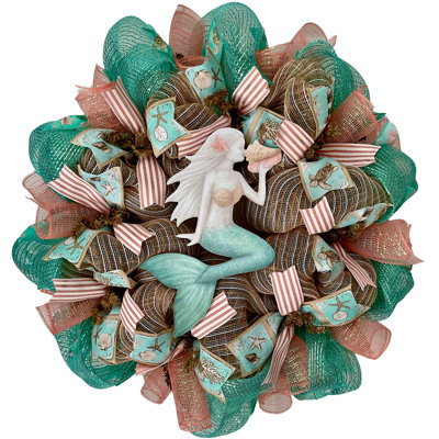 Coastal Summer Wreath Sea Foam Mermaid