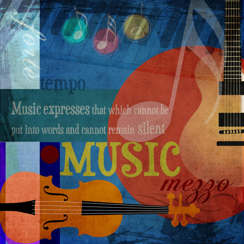 Music Notes X by Beth Anne Creative - Wrapped Canvas Print, 51cm H x 51cm W