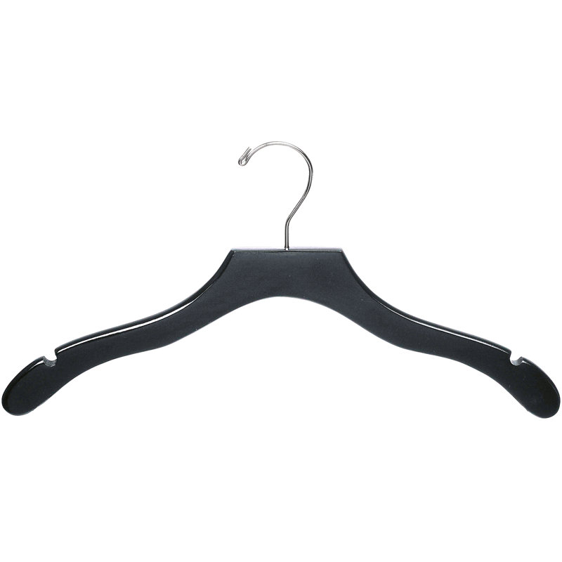 Cintre en bois ondulé Whittier (ensemble de 100) pour robe / chandail / chandail, Noir