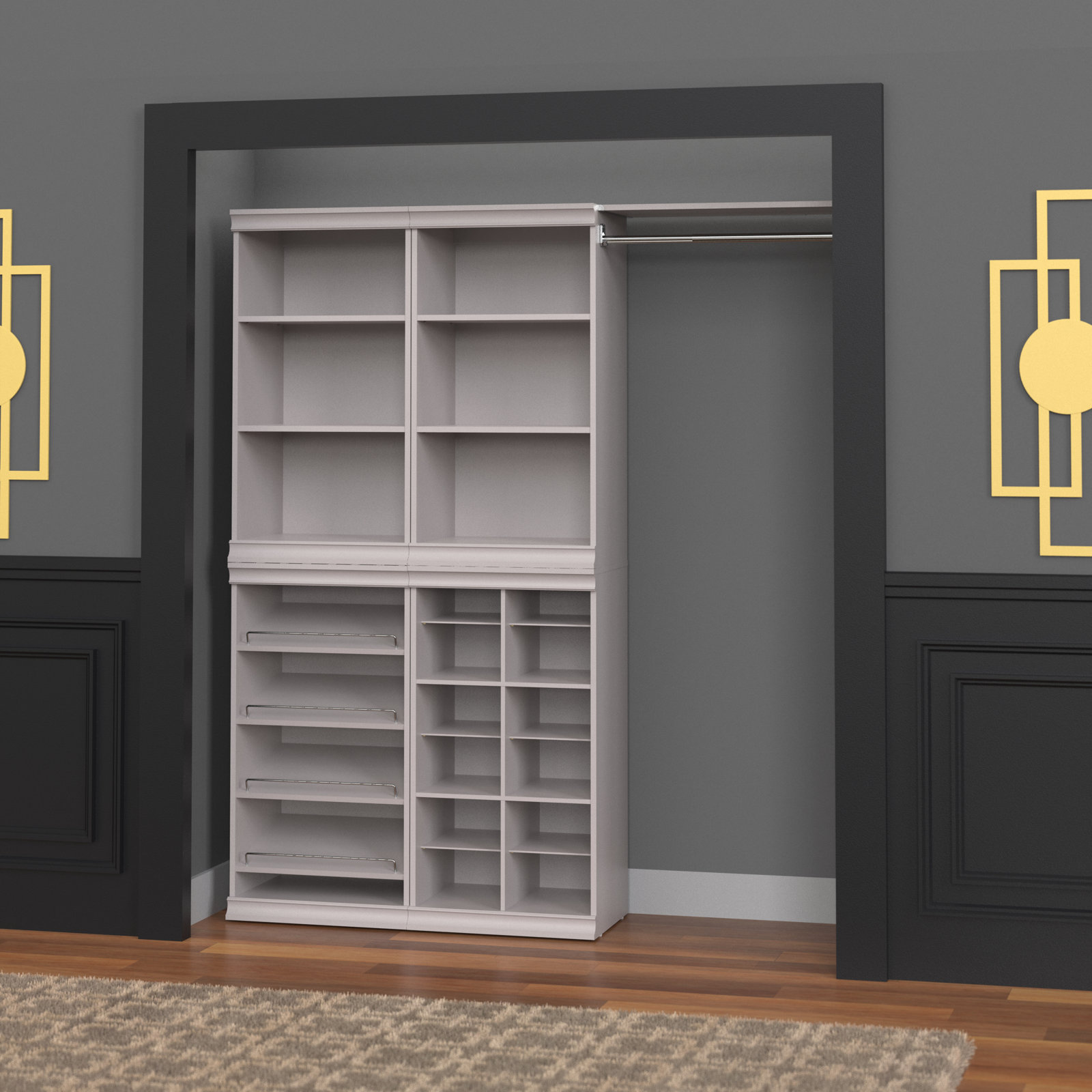 Modular Storage Closet System, Taupe