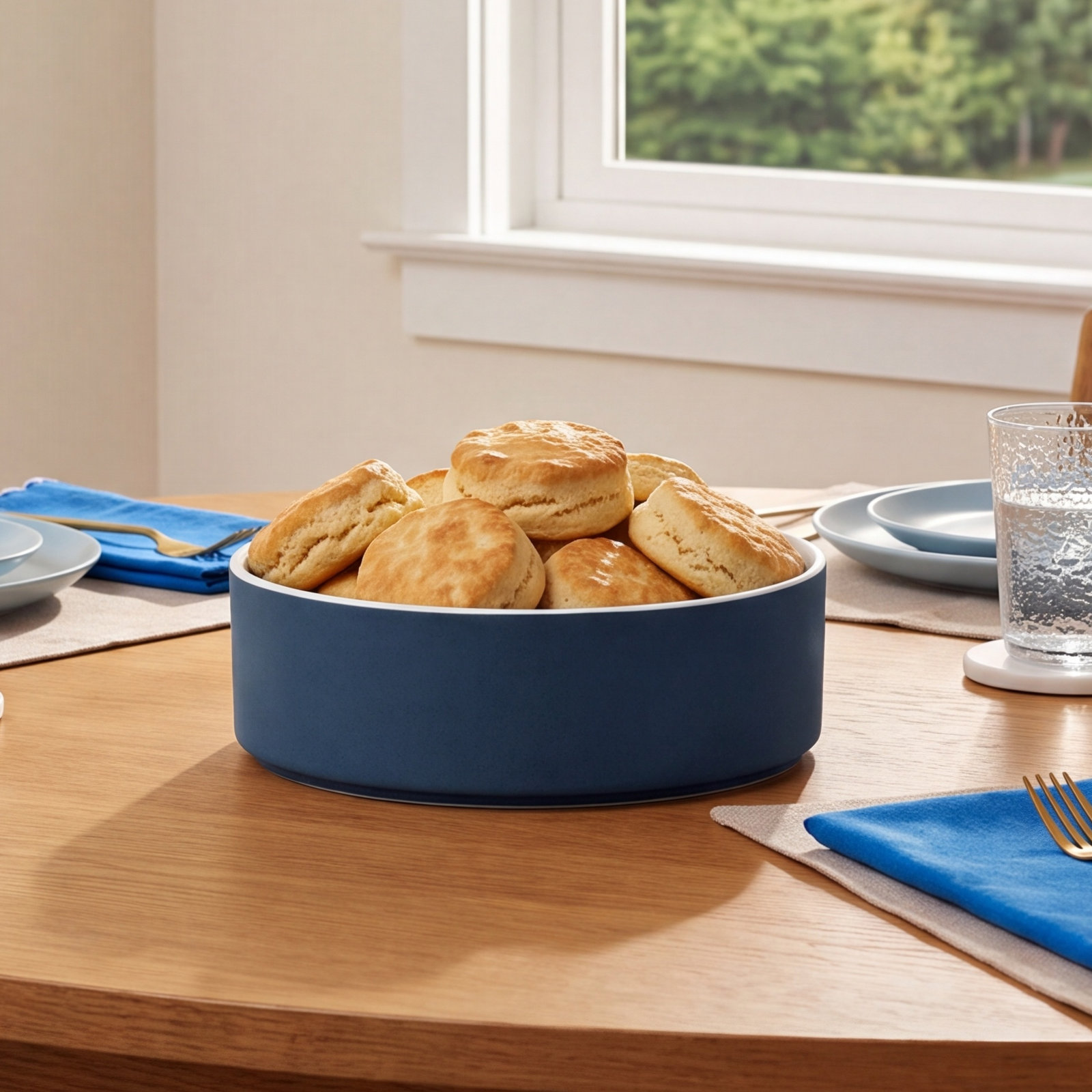 ColorTrio Porcelain Serving Bowl, Blue