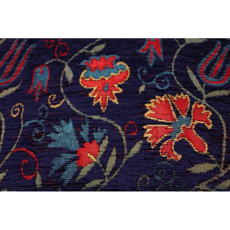 Southwestern Pillows Tassels Chenille Reversible Throw Pillow, Navy Blue