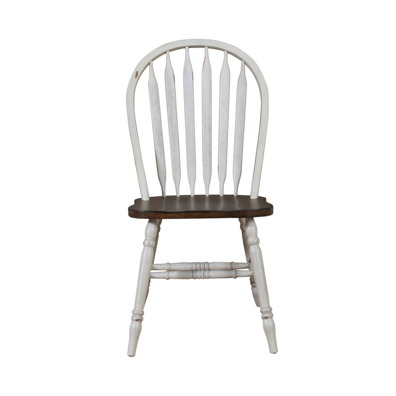 Judique 17.5'' H Solid Wood Side Chair, White/Brown