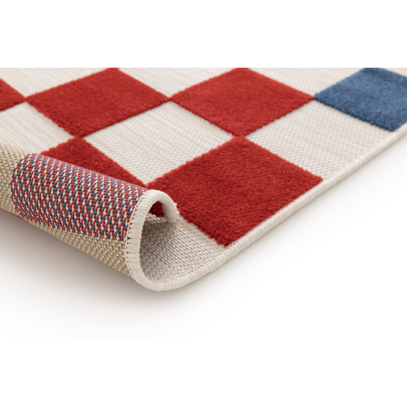 Chrystina Geometric Shapes Flatweave Indoor / Outdoor Area Rug, Rectangle 80 x 150cm