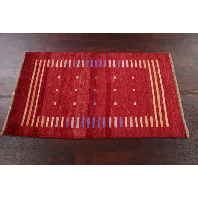 Red Handmade Gabbeh  Oriental Rug 3x4