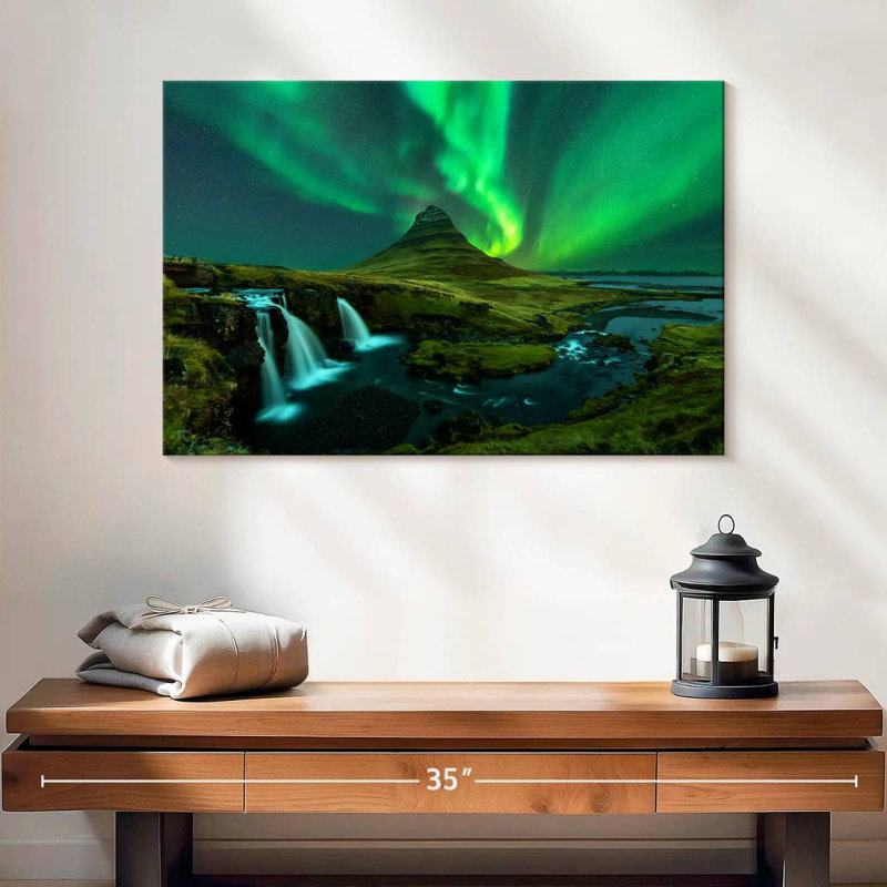Alvord Kirkjufellsfoss Northern Lights, H 16 po x l 24 po