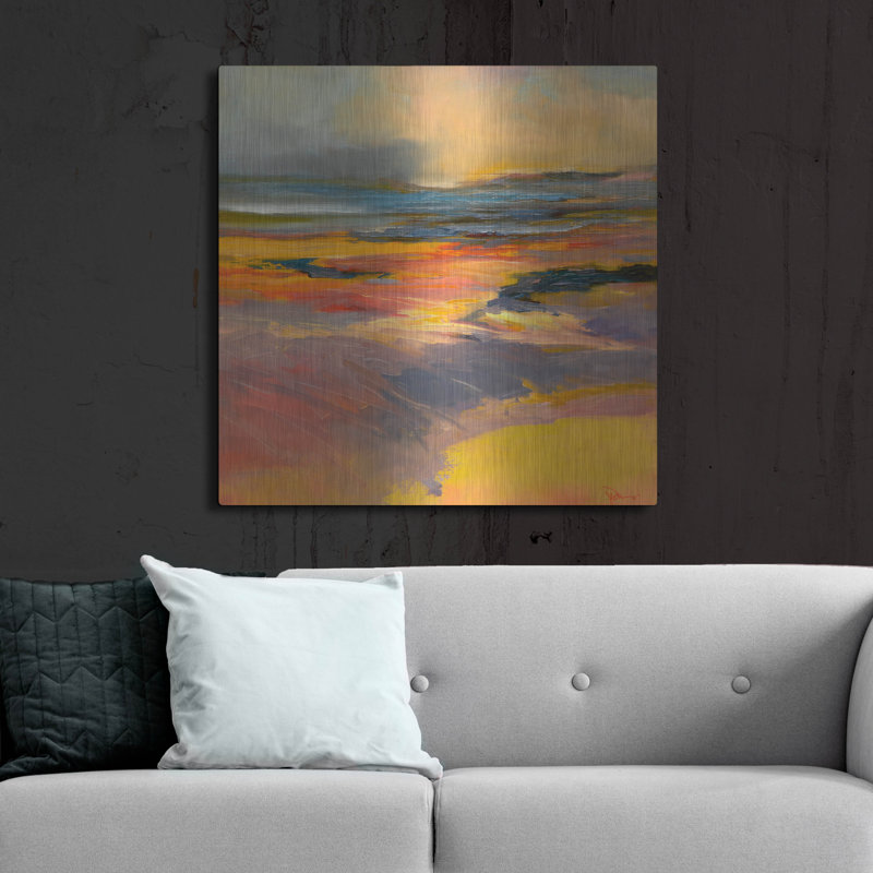 Art mural en métal luxueux «Blazing» par Patrick Dennis, 36 po x 36 po, H 36 po x l 36 po
