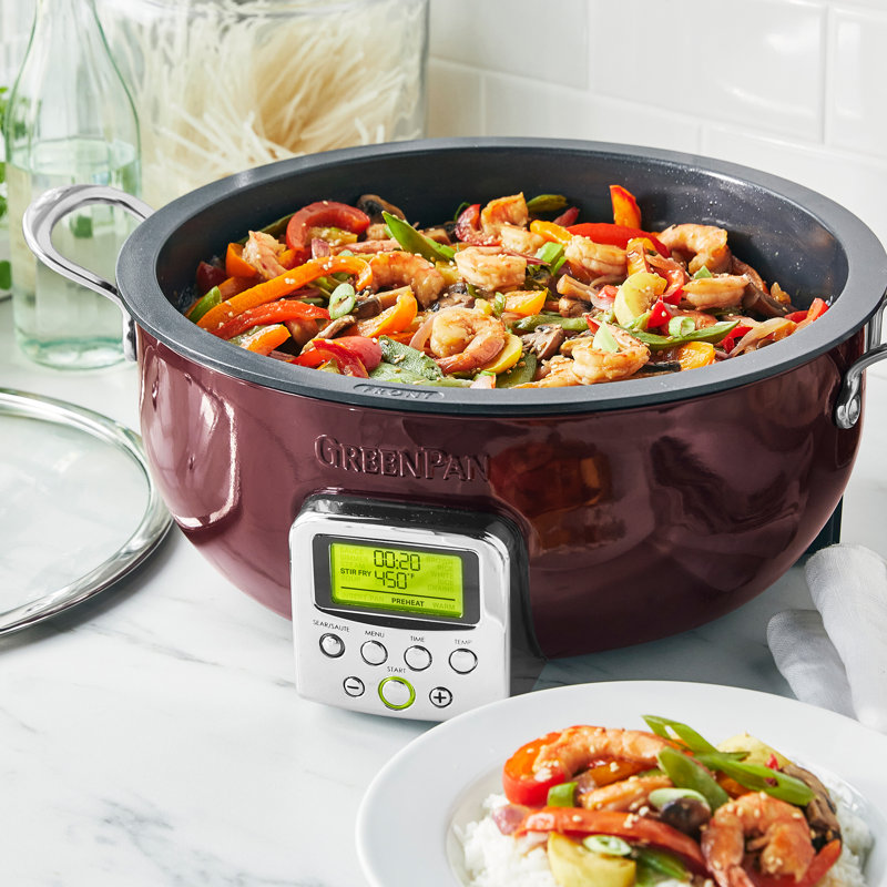 GreenPan Elite Ceramic Nonstick 6-Quart Essentaial Smart Skillet, Gray