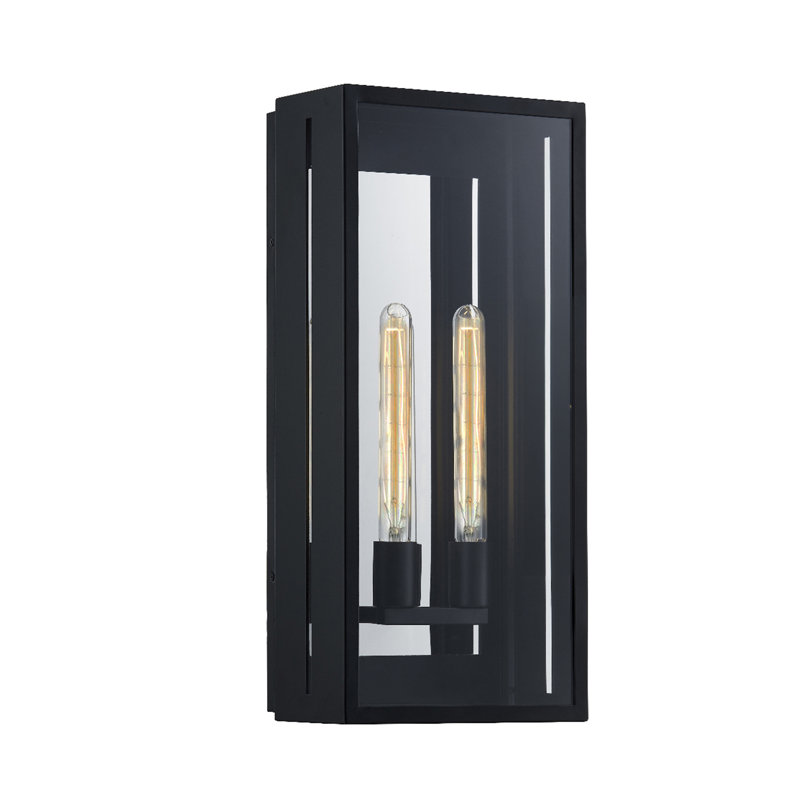 Applique murale d'extérieur 2 lumières Fusion-Briarwood - Noir mat - L 5,75 po x l 10 po x H 22 po