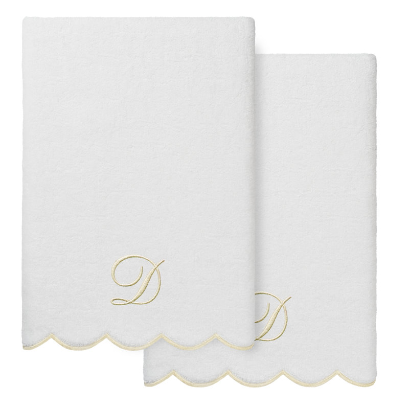  Ensemble de serviettes de bain personnalisables 100% coton turque ADORNIA 2PC, D, Serviette de bain - paquet de 2