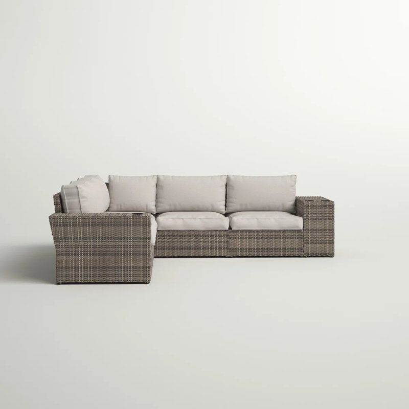 Jackson Patio 7-Piece HDPE Wicker Sectional Sofa with Cushions & Cup Holders